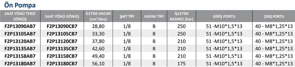 F2P1 Serisi Hidrolik Dişli Pompa Sağ Dönüş - 37,80 cm³/dev-1