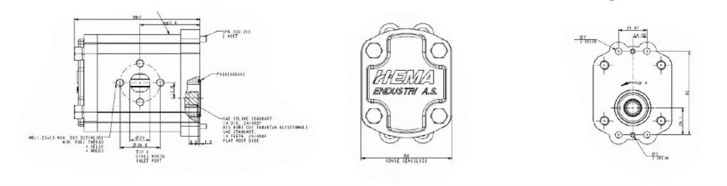 R1PN Serisi Hidrolik Dişli Pompa Sağ Dönüş - 16,80 cm³/dev R1PN Serisi Hidrolik Dişli Pompa Sağ Dönüş - 16,80 cm³/dev-3
