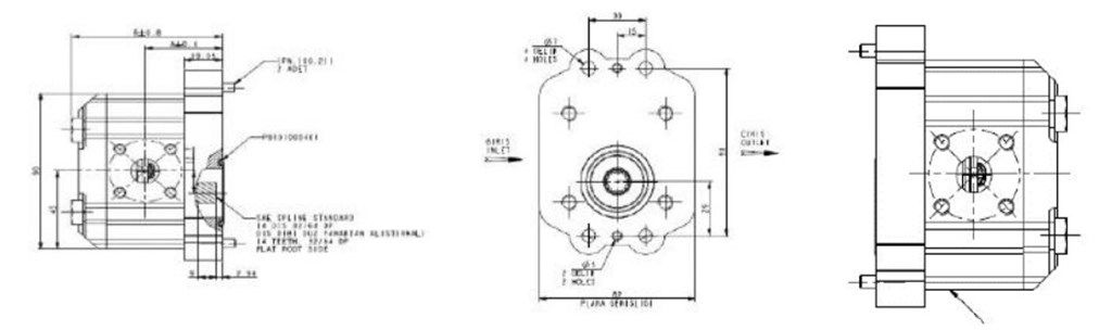 R0P1 Serisi Hidrolik Dişli Pompa Sağ Dönüş - 2,2 cm³/dev-2