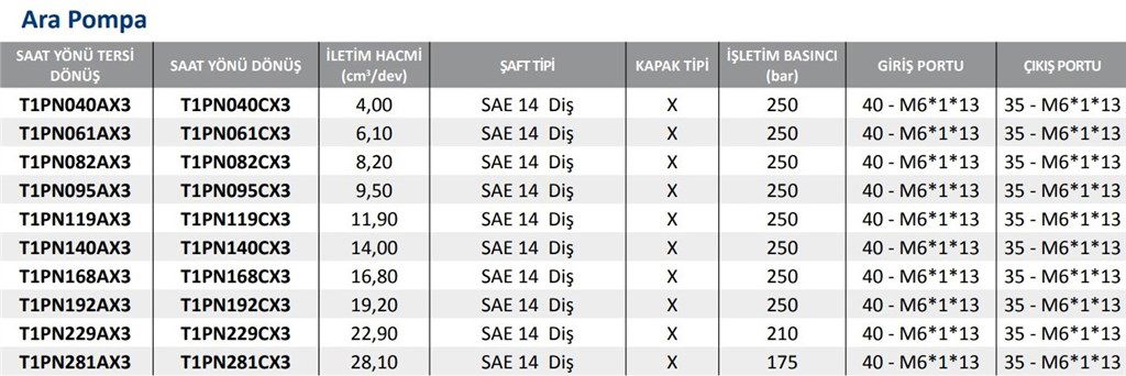 T1PN-CX3 Serisi Hidrolik Dişli Pompa Sağ Dönüş- 28,1 cm³/dev-2