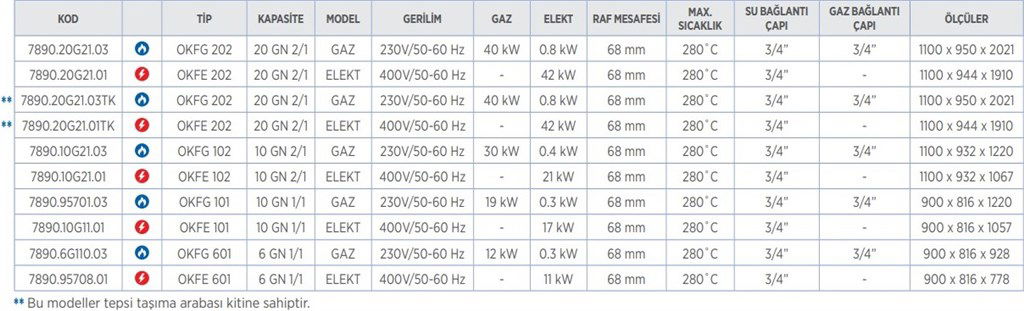 KONVEKSİYONLU KOMBİ FIRIN GAZLI 20*GN 2/1 KIZAKLI 40 kW-1