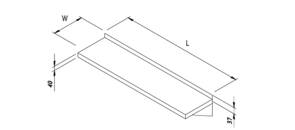 ÖZTİRYAKİLER DUVAR TİPİ SÜZME RAFI 1200*300*40