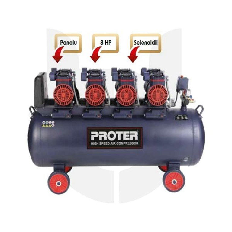 PROTER 220 Litre Hızlı Yağsız Hava Kompresörü PR 208 HZ