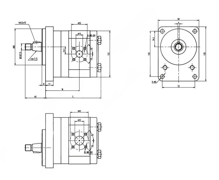 Grup 20-HX329 Hidrolik Dişli Pompa Sol Dönüş - 14 cc/devir-2