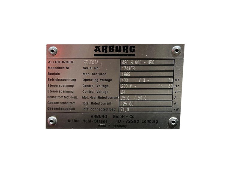 80 ton Arburg 420S 800-350 Plastik Enjeksiyon Makinesi-4
