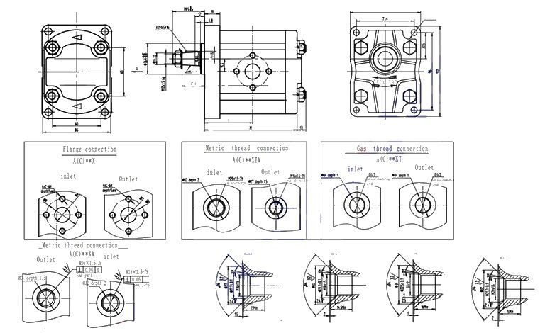 Grup 2-C25X Hidrolik Dişli Pompa Sağ Dönüş - 11,3 cc/devir Grup 2-C25X Hidrolik Dişli Pompa Sağ Dönüş - 11,3 cc/devir-3