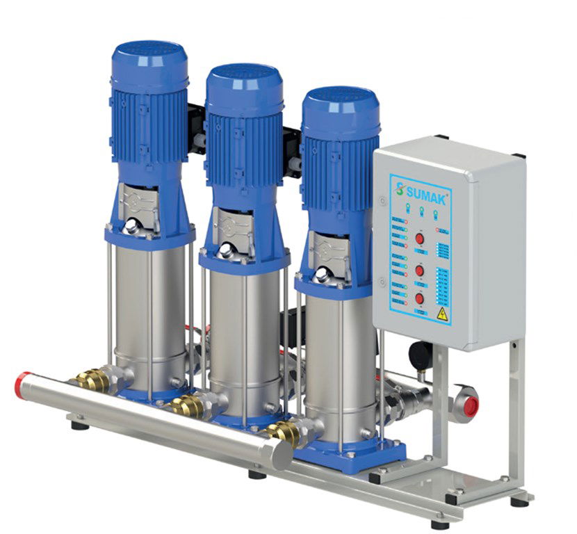  SHTP16 C 550/8 DÜŞEY MİLLİ KADEMELİ ÜÇ POMPA HİDROFOR