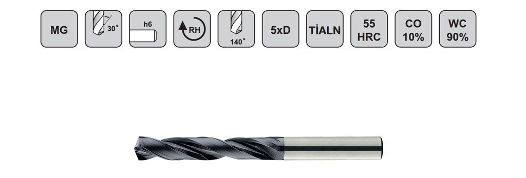8.90x103x61x49 mm KRAFT 5D DSM Karbür Matkap Ucu-1