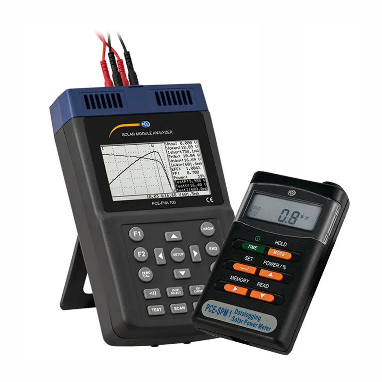 PCE Fotovoltaik Ölçüm Cihazı / Solar Güç Ölçer KIT PCE-PVA 100-SPM 1-KIT-1