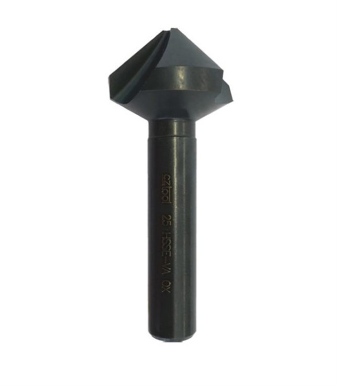 BUGOVİCE 10x6x mm HSSCo5 3 Ağızlı 90° Paslanmaz İçin Havşa Freze DIN 335C-1