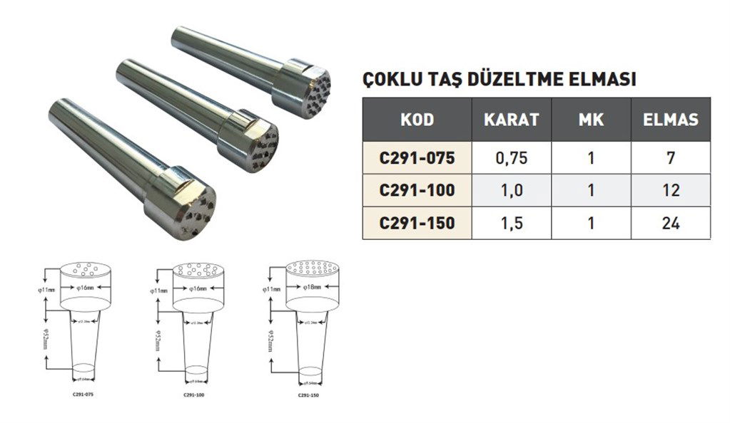 PLD Çok Taneli 1 mm Karat Taş Düzeltme Elması-2