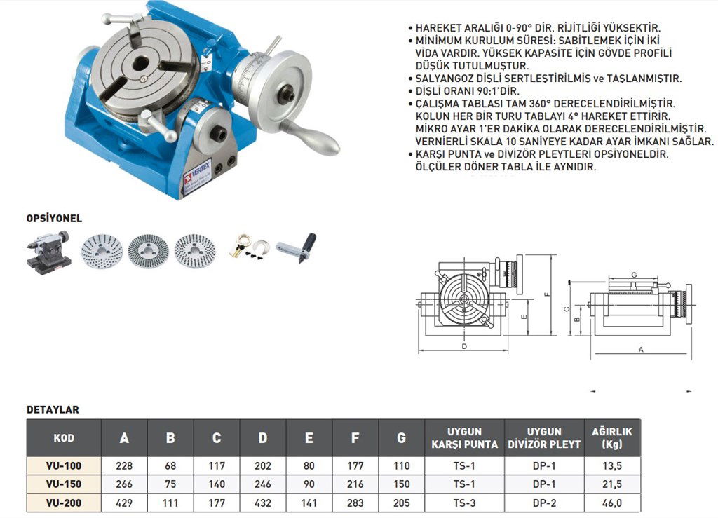 VERTEX 200 mm Universal Açılı Düz Tabla Divizör-2