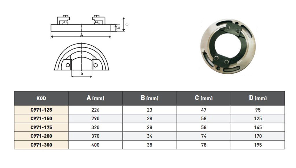 KRASNİC 250 mm Süper Hassas Tezgah Mengeneleri İçin Döner Tabla-2