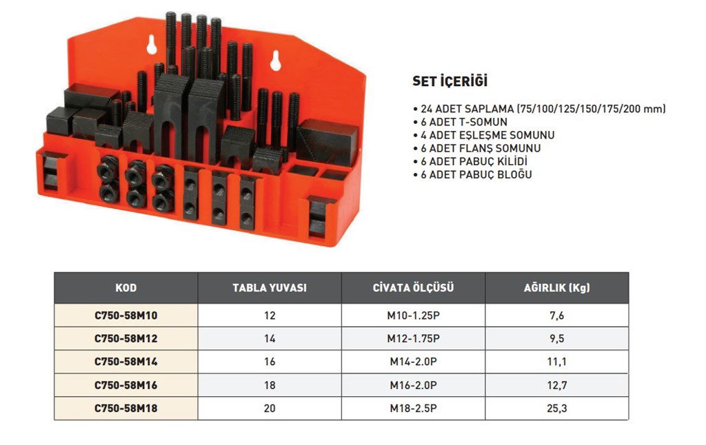 KRASNİC 20 mm 52 Parça Kalıp Bağlama Seti-2