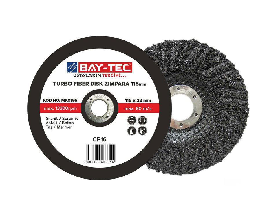 BAY-TEC 180 mm Turbo Fiber Disk Zımpara-1