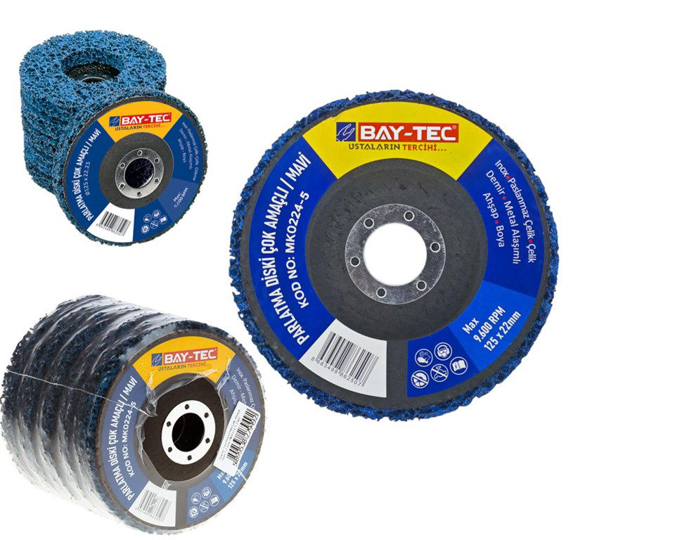 BAY-TEC 115 mm Mavi Çok Amaçlı Parlatma Diski (Paket İçi 10 Adet)-1