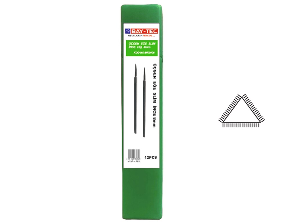 BAY-TEC 175 mm 7” Üçgen Testere Bileme Eğesi-2