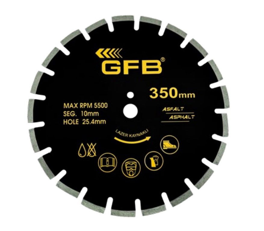 GFB 450 x 25.4 x 10 mm Lazer Kaynaklı Asfalt Kesme Testeresi-1