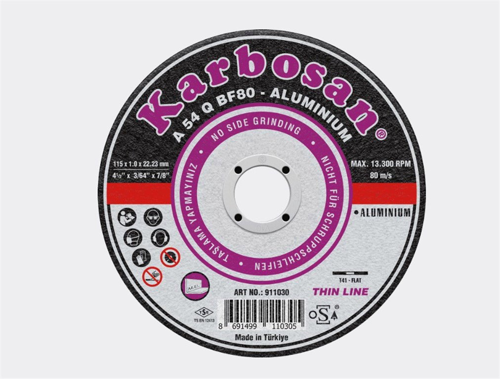 KARBOSAN 115 x 1.6 x 22.23 mm Alüminyum İnce Kesme Diski-1