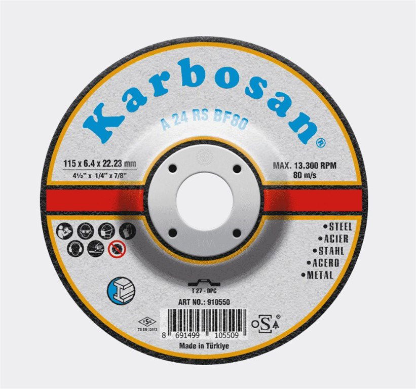 KARBOSAN 115 x 6,4 x 22.23 mm Metal Taşlama Diski-1