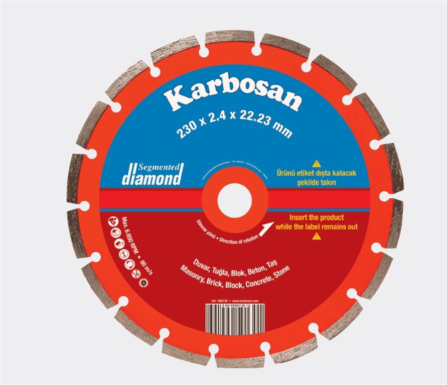 KARBOSAN Normal Tip 180 x 2.2 x 22.23 mm Segmentli Elmas Kesici (Yapı Malzemeleri)-1