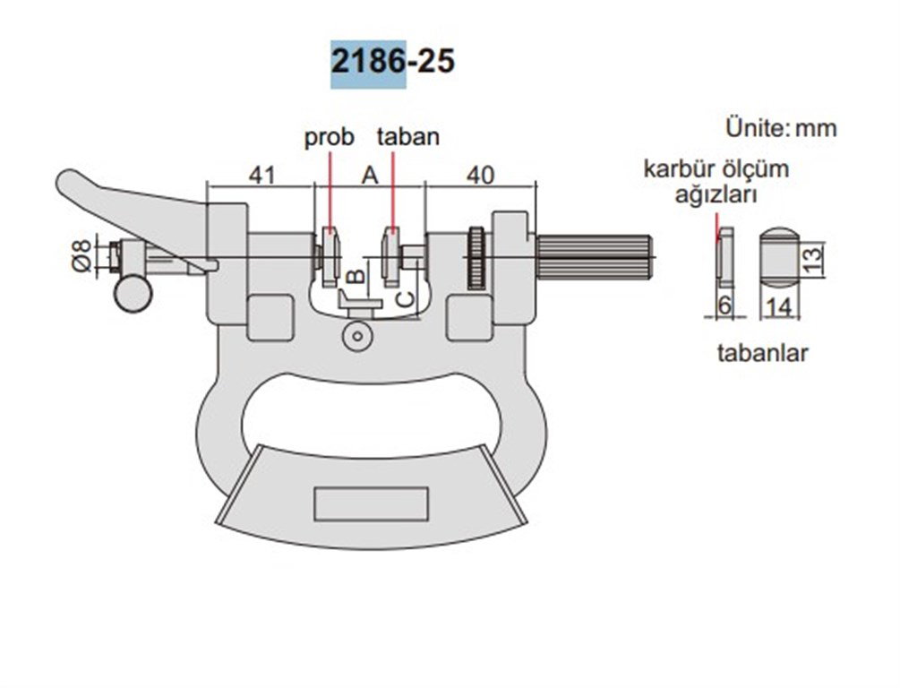 İNSİZE 225-250 mm Kalınlık Ölçer Saatli Pasometre-2