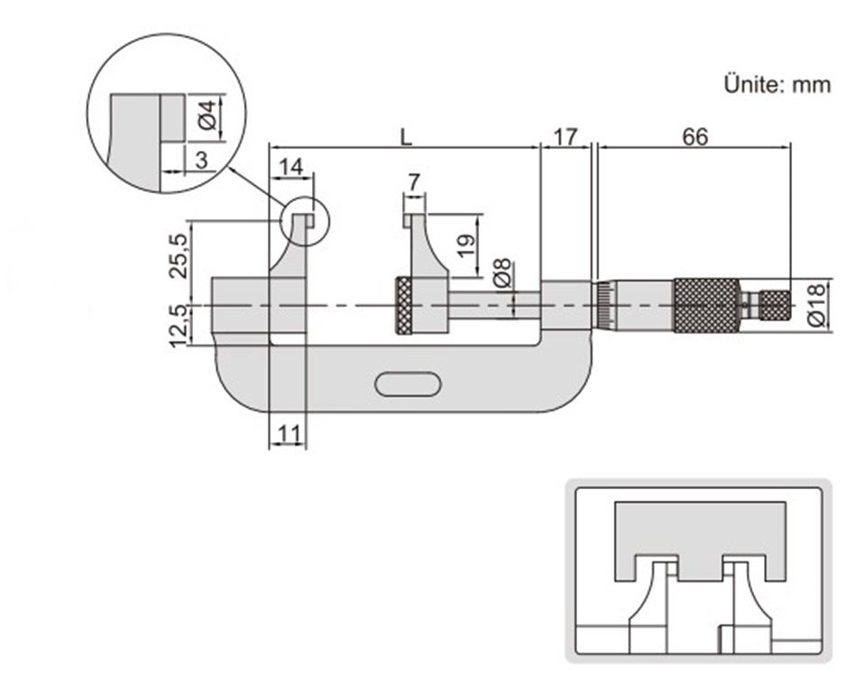 İNSİZE 25-50 mm Mekanik Kumpas Tipi Mikrometre-2