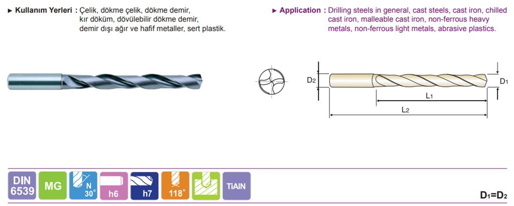 PRO-X PMA-7115C Kaplamalı Karbür Matkap Ucu (DIN6539)-2